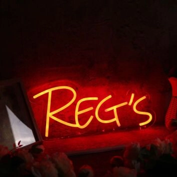 Reg's Red Custom Neon Sign