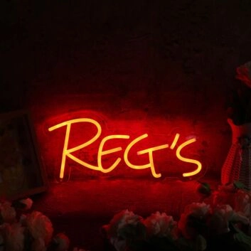 Reg&#039;s Red Custom Neon Sign