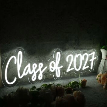 Class Of 2027 White Neon Sign