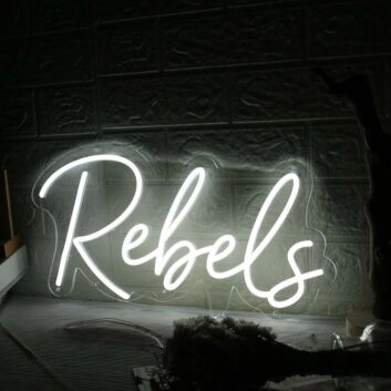 Rebels White Neon Sign
