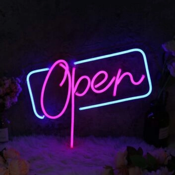 Purple Open Custom Neon Sign