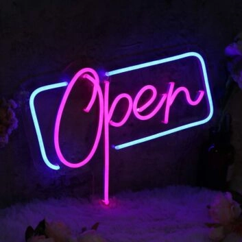 Purple Open Custom Neon Sign