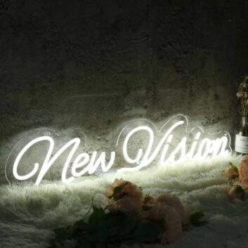 New Vision White Neon Sign