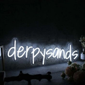 Derpy Sands White Neon Sign