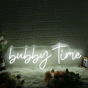 Bubby Time White Neon Sign