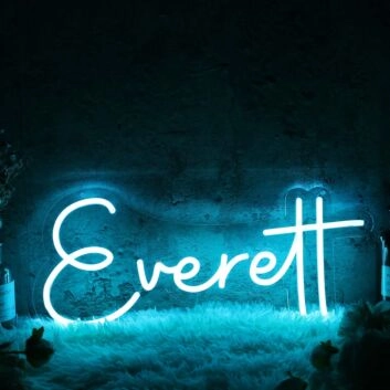 Everett Blue Name Neon Sign