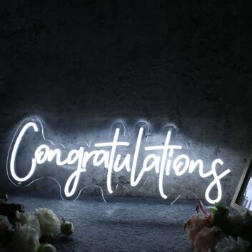 Congratulations White Neon Sign
