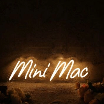 Mini Mac Yellow Neon Sign