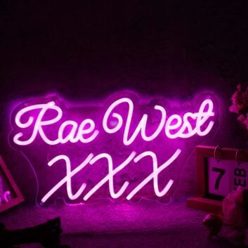 Rae West XXX Purple Neon Sign