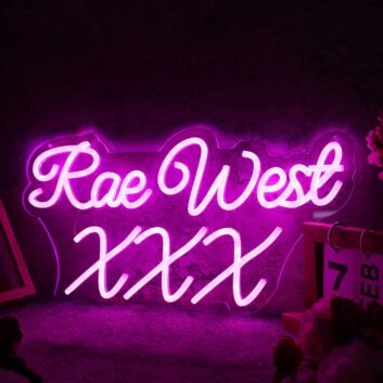 Rae West XXX Purple Neon Sign