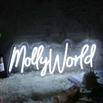 Mollyworld White Neon Sign