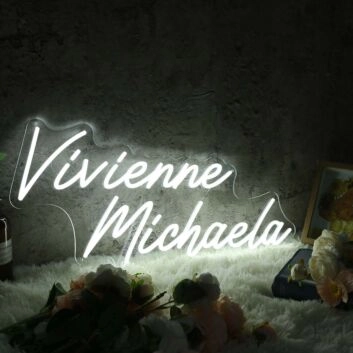 Vivienne Michaela White Neon Sign