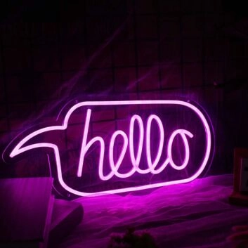 Hello Purple Custom Neon Sign