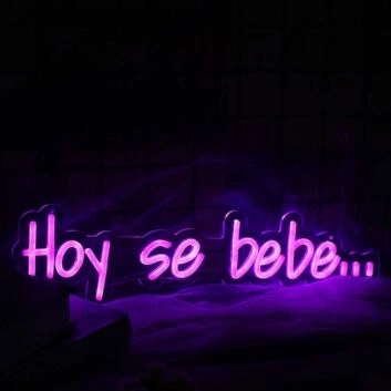 Hoy Se Bebe Purple Custom Neon Sign