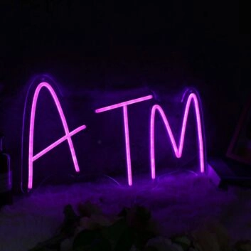 ATM Purple Neon Sign