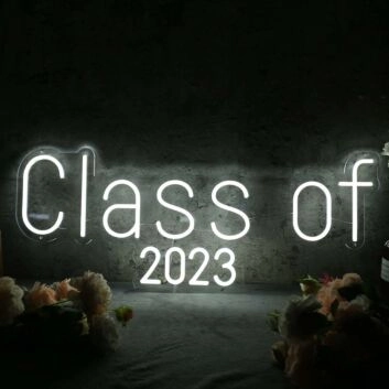 Class Of 2023 White Neon Sign
