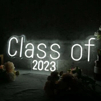 Class Of 2023 White Neon Sign
