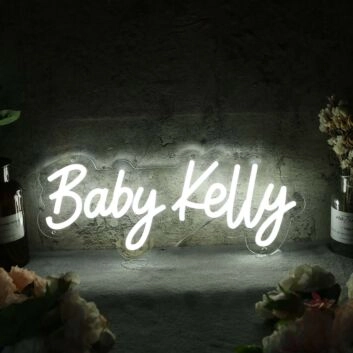 Baby Kelly White Neon Sign