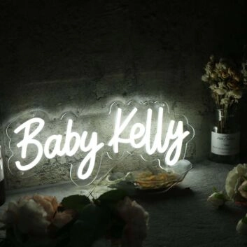 Baby Kelly White Neon Sign