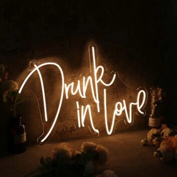 Drunk In Love Yellow Neon Sign
