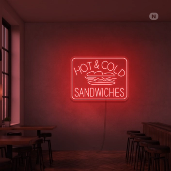 Customize Hot &amp; Cold Sandwiches Neon Sign