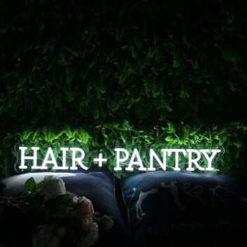 Hair Pantry White Custom Neon Sign