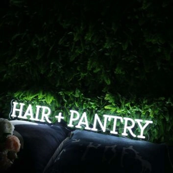 Hair Pantry White Custom Neon Sign