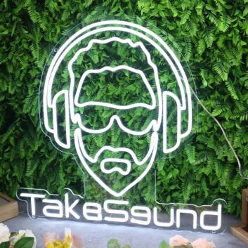 Take Sound White Custom Neon Sign