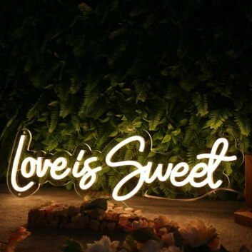 Love Is Sweet Yellow Neon Sign