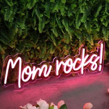 Mom Rocks Custom Neon Sign