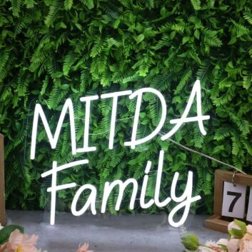 Mitda Family White Neon Sign