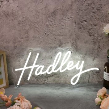 Hadley White Neon Sign