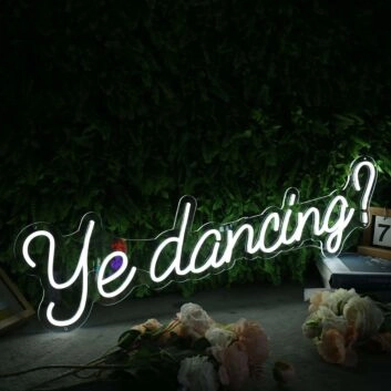 Ye Dancing White Neon Sign