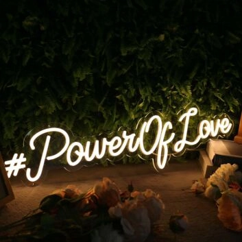 Power of Love Yellow Neon Sign