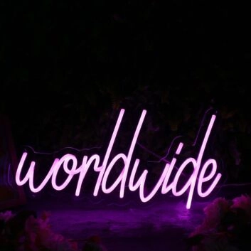 Worldwide Purple Neon Sign