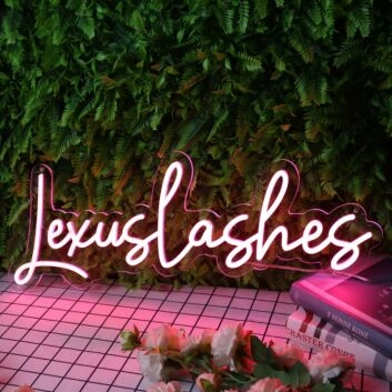 Lexus Lashes Purple Neon Sign