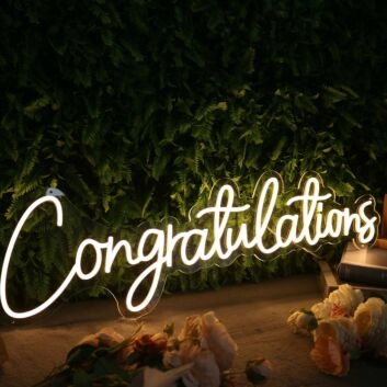 Congratulations Yellow Custom Neon Sign