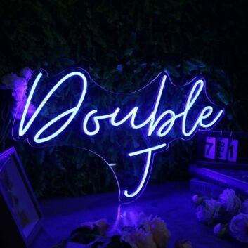 Double J Blue Neon Sign