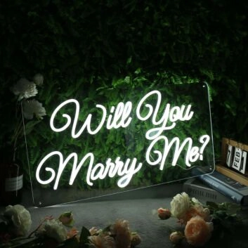 Will You Marry Me White Neon Sign