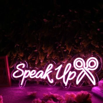 Speak Up Purple Neon Sign