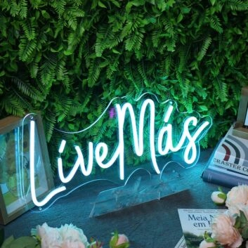 Live Mas Blue Neon Sign