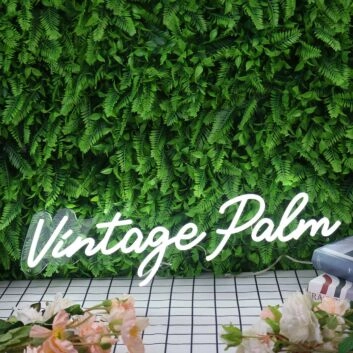 Vintage Palm White Neon Sign