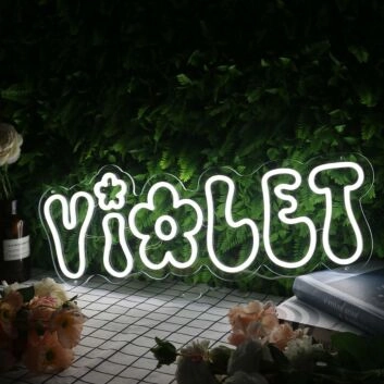 Violet White Custom Neon Sign