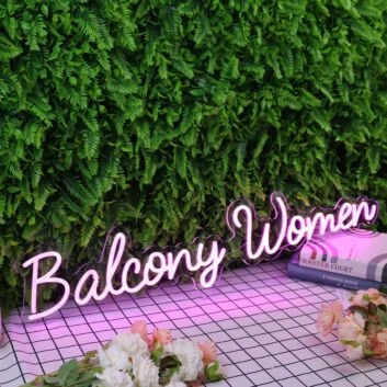 Balcony Women Purple Neon Sign