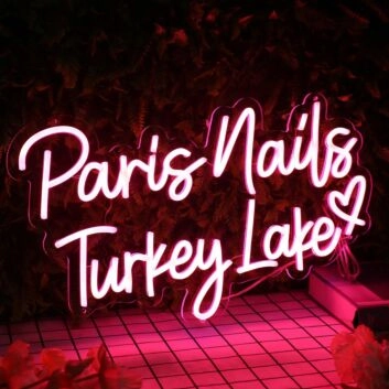 Paris Nails Turkey Lake Red Neon Sign