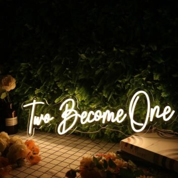 Two Become One Yellow Neon Sign