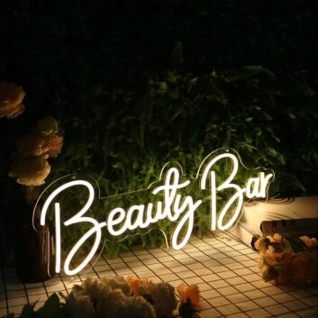 Beauty Bar Yellow Neon Sign