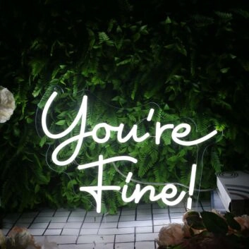 You Are Fine White Neon Sign