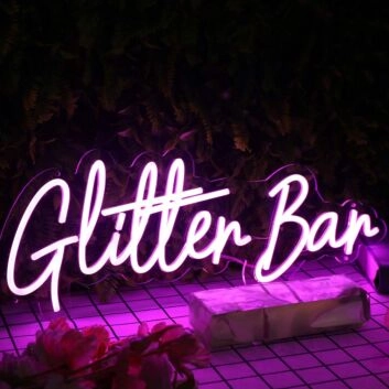Glitter Bar Purple Neon Sign