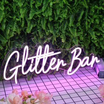 Glitter Bar Purple Neon Sign